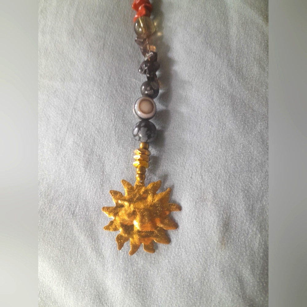 Genuine Stone and Brass Chakra Sun Catcher - Picture 4 of 7